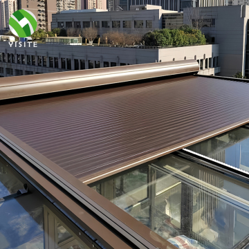 Outdoor Sunshine Room: Glass Top Electric Sunshade with Insulation - YST Factory Aluminum Alloy Metal Curtain