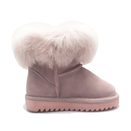 Bottines d&#39;hiver en cuir pour enfants Warm Warm