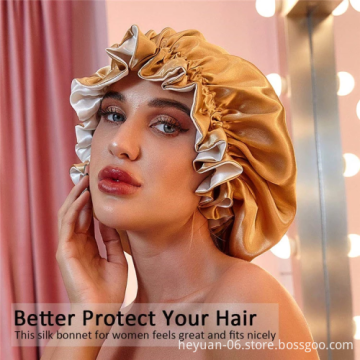 Luxury Reversible Double Layer Satin Silk African Women's Hair Wraps with Logo