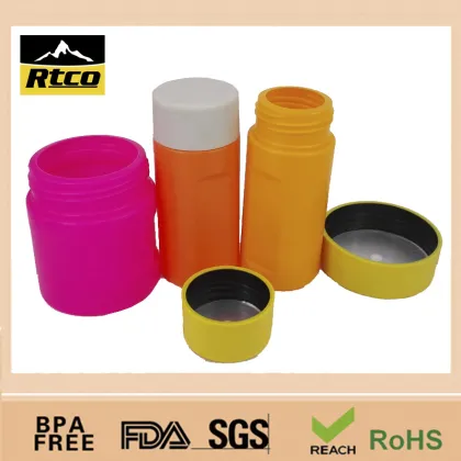 sports nutrition muscle powder package bottle with TPR cap and HDPE bottle