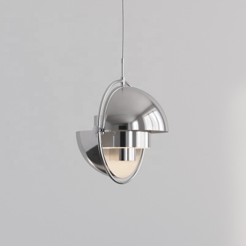 Nordic Style E27 Pendant Light - Black/White Chrome Metal Lamp for Kitchen Bar
