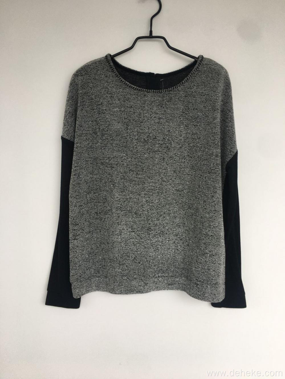 Women's knit contract colour pullover