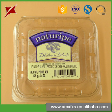 2017 New food container clear PET plastic fruit packaging container for fresh blueberry