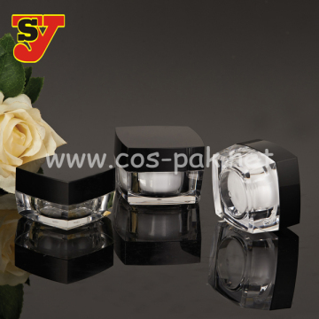 15ml 30ml 50ml Acrylic Transparent Jar With Black Cap