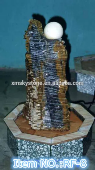 RF-8 natural stone white ball garden water fountain