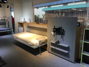 Mechanism hardware of Horizontal wall bed with av rack and bookshelf