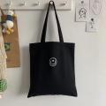 12oz Black/Beige 100% Tote Bag dengan saku ritsleting