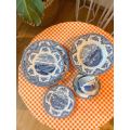 Retro green polka dot yellow tire porcelain