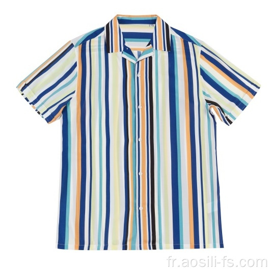 Chemise en rayonne tissée pour homme en été