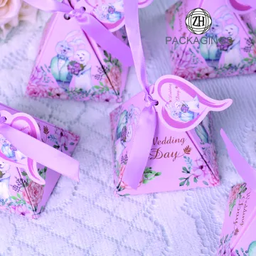 Paper candy gift packaging box with card