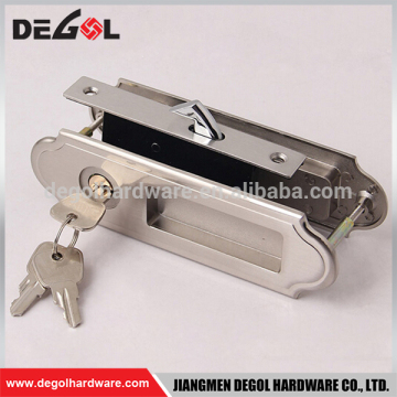 Top quality zinc alloy heavy duty key sliding glass door lock with brass cylinder