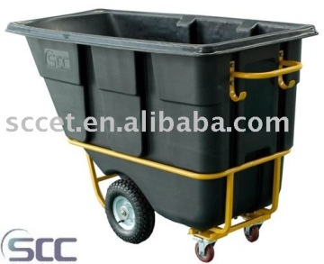 400L Rotomolded Tilt Truck , Plastic Tilt Cart , Recycling Tilt Truck