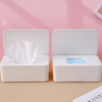 Dustproof Tissue Box Holder With Lid Wet Wipes Storage Box Plastic Wet Wipes Dispenser Disposable Mask Storage Box