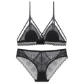 Ensemble soutien-gorge et culotte en dentelle sans fil en forme de U