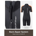 Çocuklar 3/2mm geri zip kısa wetsuit