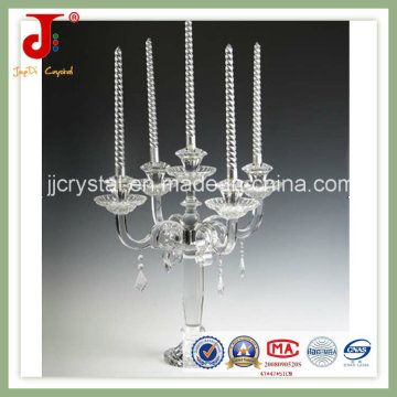 Crystal Glass Candle Hodler with Hanging Crystal