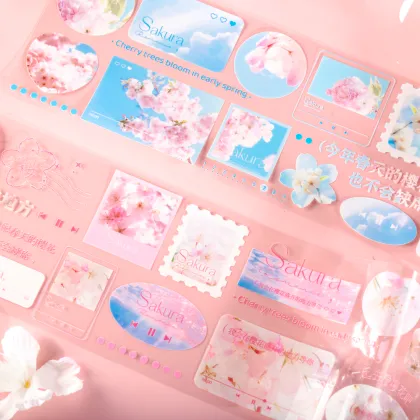 Wholesale Sakura Collection PET Waterproof Washi Tape Set - Joytop 000389