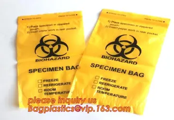 TEAR ACROSS BAG, zip locking biohazard, lab bags, zip locking specimen transport bags, specimen transport bags
