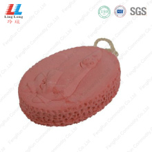 Pretty oval fizzy bath sponge