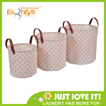 Large capacity hot sale high quality cotton and flax cloth folding storage bucket