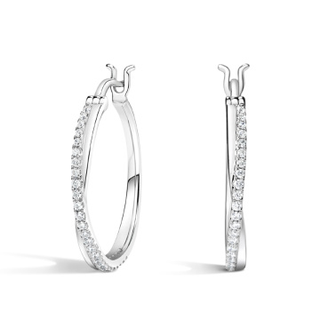 18K D VVS1 1TS LAB DIANNNOND HOOP နားခင်း