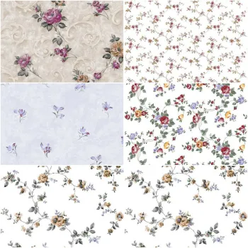 PVC Vinyl wallpaper ,Floral Meter Wallpaper