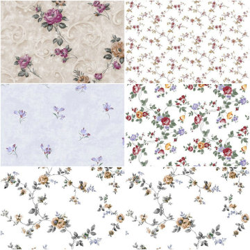 PVC Vinyl wallpaper ,Floral Meter Wallpaper