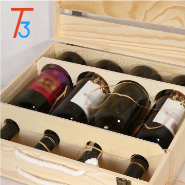 Wholesale Unfinished Wooden 4 Bottle Wine Boxes