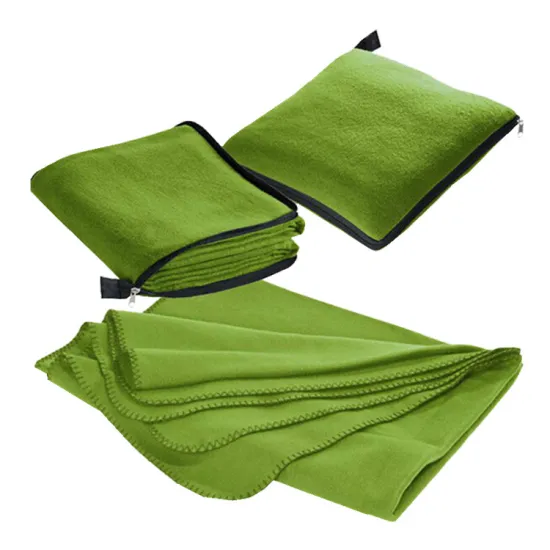 OEM ODM Color  Fleece Blanket With Pillow Creative Portable Polar Fleece Blanket