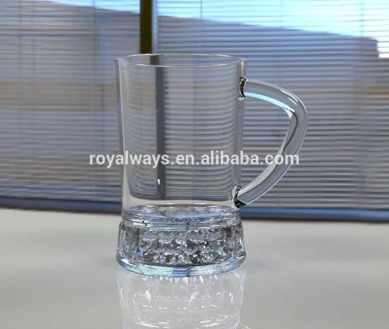 Clear Double Wall Frosty Gel Plastic Freezer Beer Mug With Hanlde