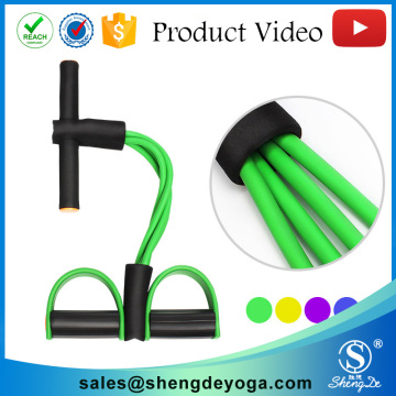 Foot Abdomen Trainer 4-Tube Elastic Pull Rope