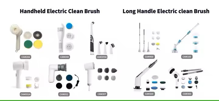 2025 New Cordless Cleaning Brush With Adjustable Extension Arm Waterproof IPX 7 Power Shower Scrubber for Bathroom, Tub, Til