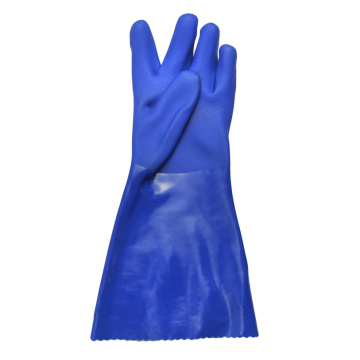 Blue PVC coated gloves 16''