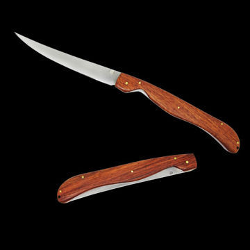 Folding Fishing Knife with Wooden HandleNew