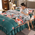 Beautiful Printed 3D Decorative stock bed skirt set