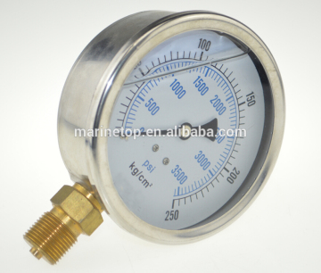 250KG/CM2 SS Body Brass Connection Shock Proof Vacuum Compound Gauges Pressure Gauge