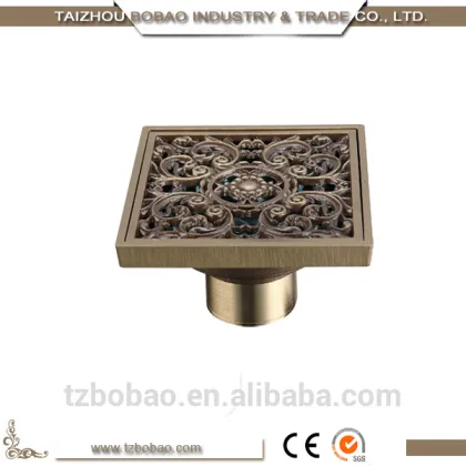 European Antique Brass Bronze Square Floor Drains Vintage Copper Concrate Floor Drain Oil Rubbed Rectangular Floor Drain