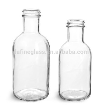 12oz & 16oz Clear Glass Stout Bottles w/ Black Induction Lined Caps