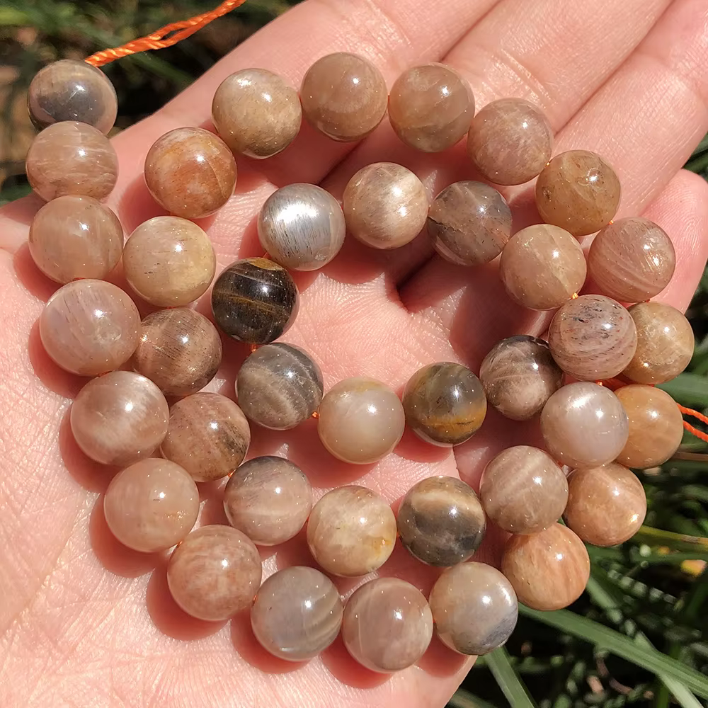 Gold Sunstone Loose Beads for Jewelry Making