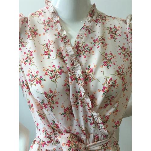 Short Sleeve Dress in Floral Printing