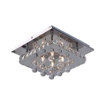 LED Ceiling Lamp Made of Crystal and Stainless