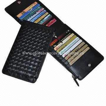 ODM Large Wholesale Various Colors PU Card Wallets, Measures 10*7.5cm