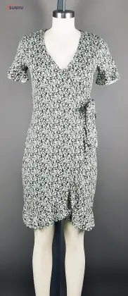 ladies flower printed short sleeve dress