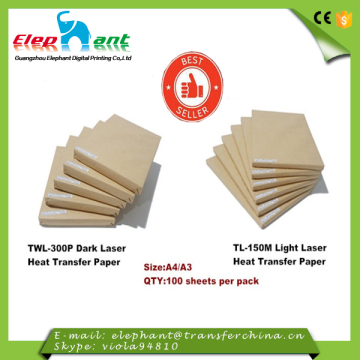Cheap price light heat transfer paper for t-shirt with larse printer