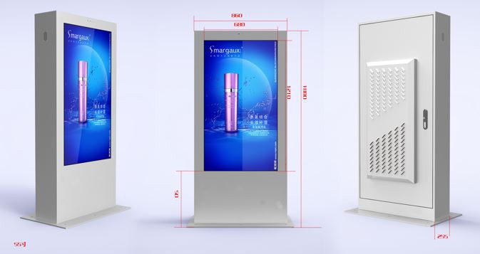 Exibição de publicidade LCD de conexão Wi-Fi de 55 polegadas de piso Wi-Fi