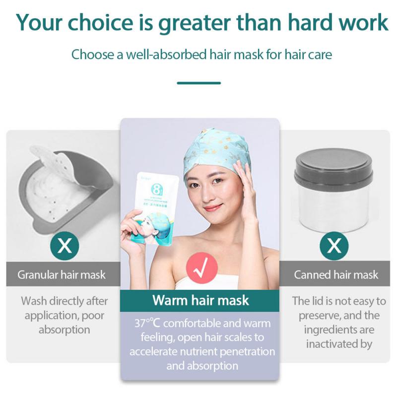 Automatic Heating Steam Hair Mask Smoothing Moisturizing Oil For Hair Treatments Dry Pure Scalp Hair Treatment Care Mask TSLM1