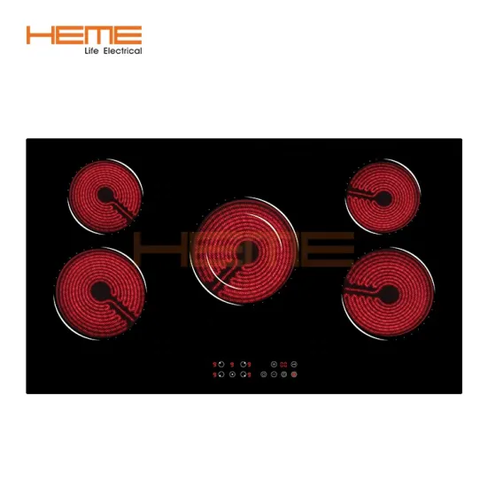 Chinese Manufacturer Vitroceramic 5 Zone Black Glass Electric Hob