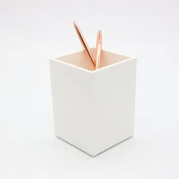 Modern Square Marble Acrylic Pen Holder & Desk Organizer