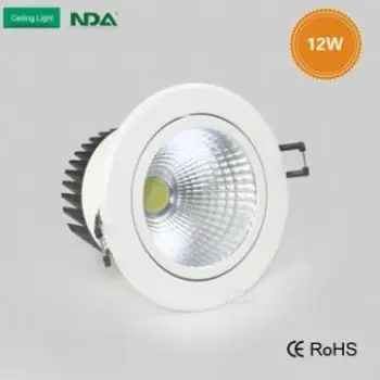 12W COB LED downlight, 750lm,cutout95mm, Epistar chips