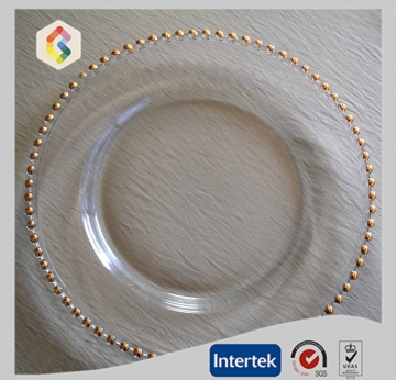 Gold And Silver Beaded Charger Plate